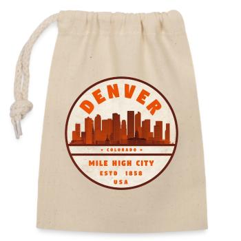 Denver Vintage Skyline Logo - Sac cadeau en coton avec cordon (14 x 20 cm) - nature - Devant