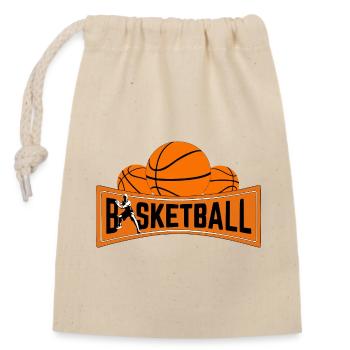 Basketball - Verschließbarer Geschenkbeutel aus Baumwolle (14x20cm) - Natur - Vorne