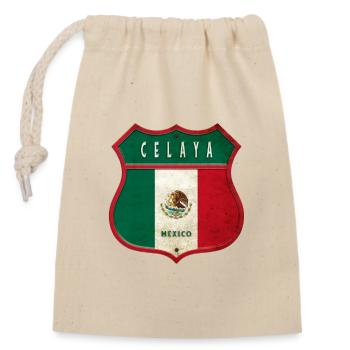 Celaya Mexico coat of arms design - Closable cotton gift bag (14x20cm) - nature - Front