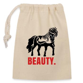 Chevaux Cheval Fool Poulain Chevaux islandais Dicton - Sac cadeau en coton avec cordon (14 x 20 cm) - nature - Devant