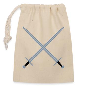 Crossed swords. - Closable cotton gift bag (14x20cm) - nature - Front