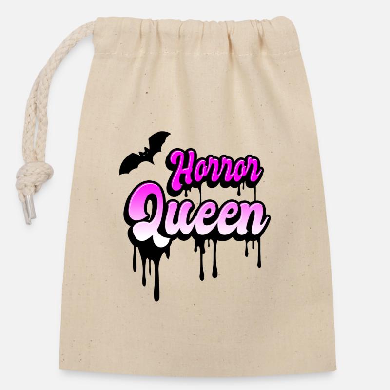 Horror Queen - Verschließbarer Geschenkbeutel aus Baumwolle (14x20cm) - Natur