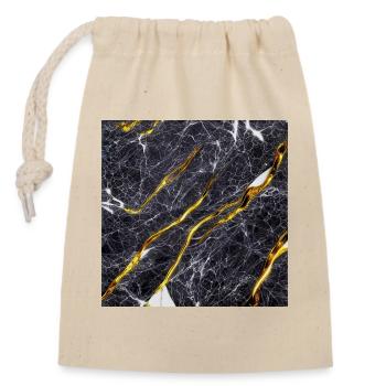 Marble Black Gold Texture - Closable cotton gift bag (14x20cm) - nature - Front