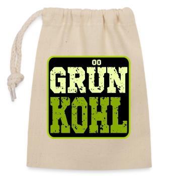 GRÜNKOHL - WINTERGEMÜSE - KOHLGERICHTE - KOHL - Verschließbarer Geschenkbeutel aus Baumwolle (14x20cm) - Natur - Vorne