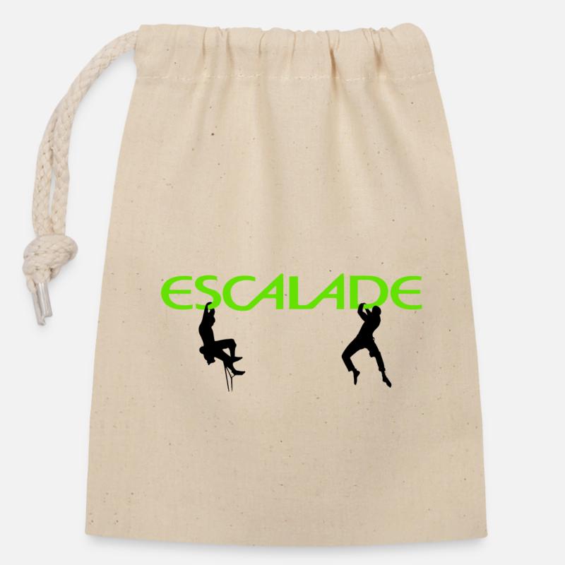 Escalade - Sac cadeau en coton avec cordon (14 x 20 cm) - nature