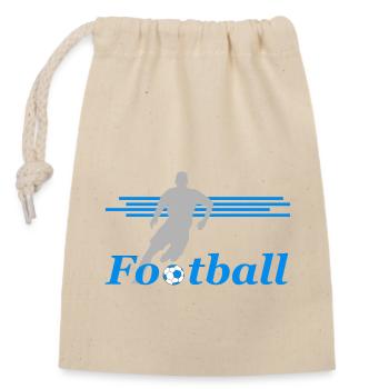 Football - Closable cotton gift bag (14x20cm) - nature - Front