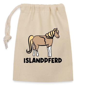 Islandpferde Pferdenarr Statement Pferdeliebe - Verschließbarer Geschenkbeutel aus Baumwolle (14x20cm) - Natur - Vorne