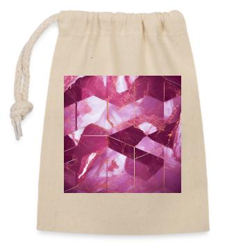Rosarot Gold Marmor Textur Geometrisch - Verschließbarer Geschenkbeutel aus Baumwolle (14x20cm) - Natur - Vorne