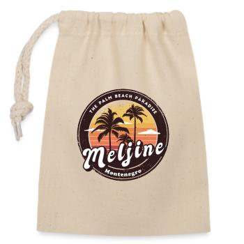 Meljine Montenegro Strand Design - Verschließbarer Geschenkbeutel aus Baumwolle (14x20cm) - Natur - Vorne