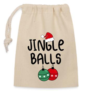 Jingle Balls - Closable cotton gift bag (14x20cm) - nature - Front