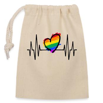 Heart Love Rainbow Lgbt Sexuality Relationship - Closable cotton gift bag (14x20cm) - nature - Front
