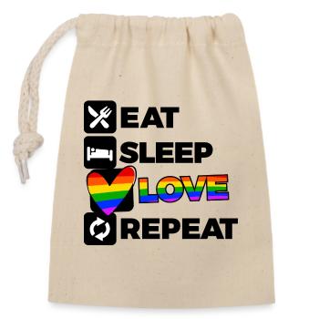 Lgbt Love Heart Pride Déclaration transgenre Homo - Sac cadeau en coton avec cordon (14 x 20 cm) - nature - Devant