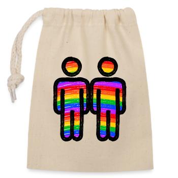 Lgbt Gleichgeschlechtliche Partnerschaft Bisexuell - Verschließbarer Geschenkbeutel aus Baumwolle (14x20cm) - Natur - Vorne
