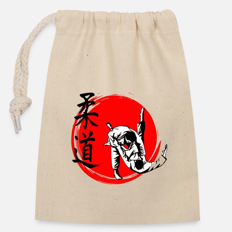 Judo - Verschließbarer Geschenkbeutel aus Baumwolle (14x20cm) - Natur