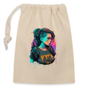 Fearsome Punk Girl the ideal gift for Tech nerds - Closable cotton gift bag (14x20cm) - nature - Front