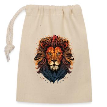 Lion Owner - Closable cotton gift bag (14x20cm) - nature - Front