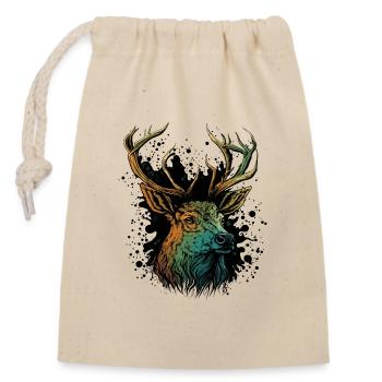 Tête de bois - Sac cadeau en coton avec cordon (14 x 20 cm) - nature - Devant