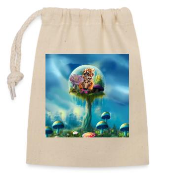 Simply adorable little tigers Babies - Closable cotton gift bag (14x20cm) - nature - Front