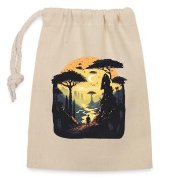 ville - Sac cadeau en coton avec cordon (14 x 20 cm) - nature - Devant