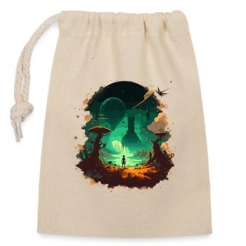 Un autre monde - Sac cadeau en coton avec cordon (14 x 20 cm) - nature - Devant