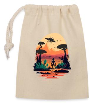 Alien in Alien World - Closable cotton gift bag (14x20cm) - nature - Front