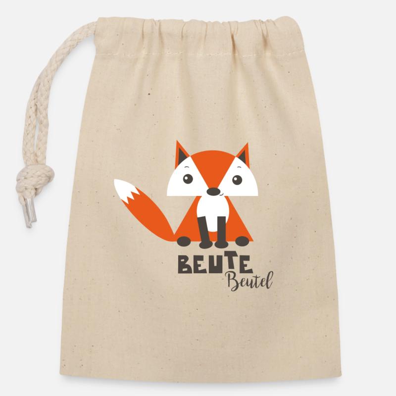Fuchs Beute Beutel - Verschließbarer Geschenkbeutel aus Baumwolle (14x20cm) - Natur