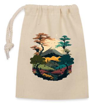 Landscape Illustration - Closable cotton gift bag (14x20cm) - nature - Front