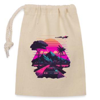 Ville de Vaporwave - Sac cadeau en coton avec cordon (14 x 20 cm) - nature - Devant