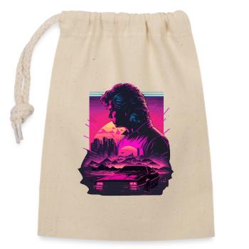 Neon Retro Art - Closable cotton gift bag (14x20cm) - nature - Front