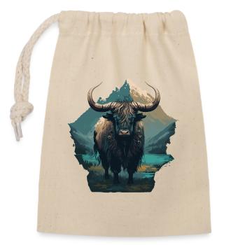 Old Yak - Closable cotton gift bag (14x20cm) - nature - Front