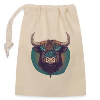 Tibetan Yak - Closable cotton gift bag (14x20cm) - nature - Front