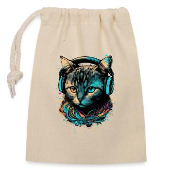 Amoureux des chats - Sac cadeau en coton avec cordon (14 x 20 cm) - nature - Devant