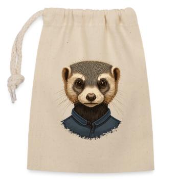Ferrent avec des vêtements - Sac cadeau en coton avec cordon (14 x 20 cm) - nature - Devant