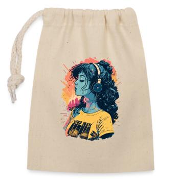 Lofi Music - Closable cotton gift bag (14x20cm) - nature - Front