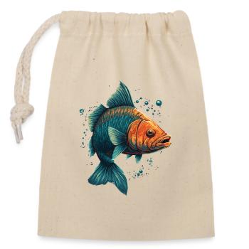 Pike - Closable cotton gift bag (14x20cm) - nature - Front