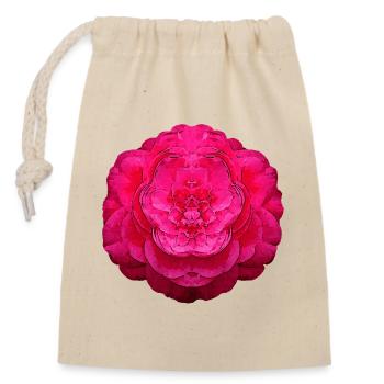 kamelie wasserpixel vorne, japanische blumen - Verschließbarer Geschenkbeutel aus Baumwolle (14x20cm) - Natur - Vorne