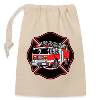 Pompiers Camion de pompiers Protection contre l’incendie Travaux d’extinction - Sac cadeau en coton avec cordon (14 x 20 cm) - nature - Devant