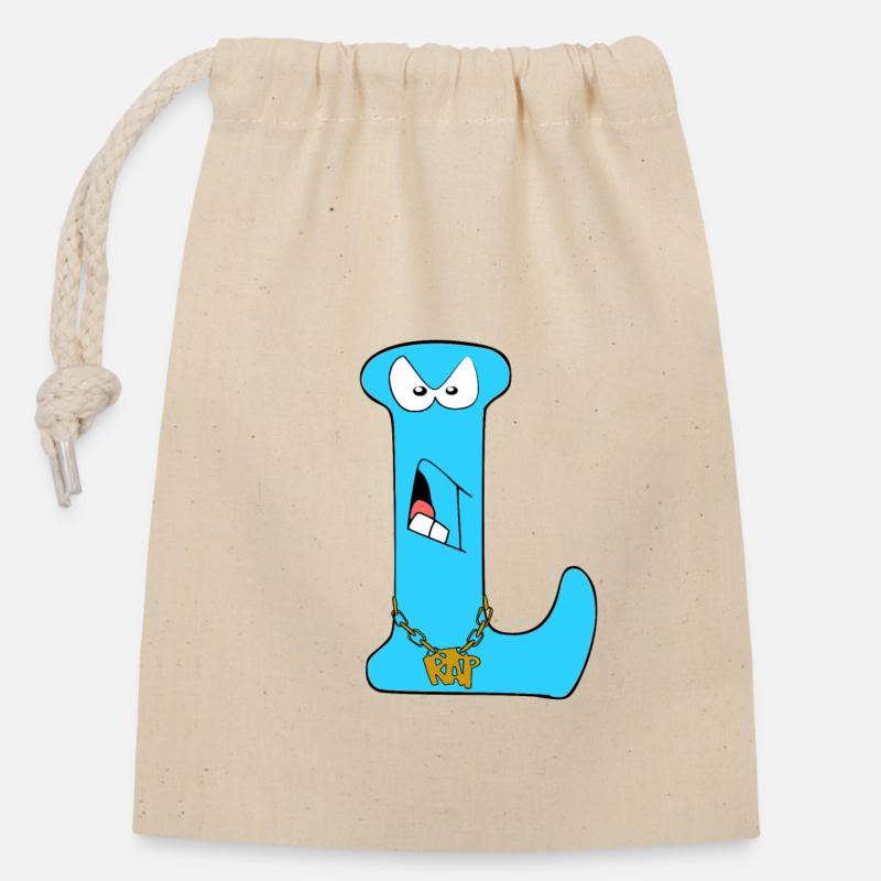 L - Closable cotton gift bag (14x20cm) - nature