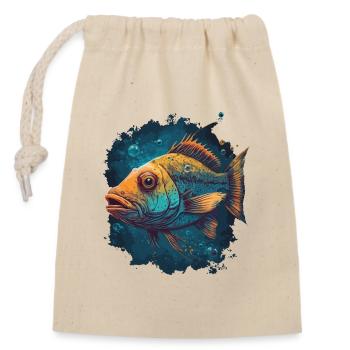 Fish living in the Sea - Closable cotton gift bag (14x20cm) - nature - Front