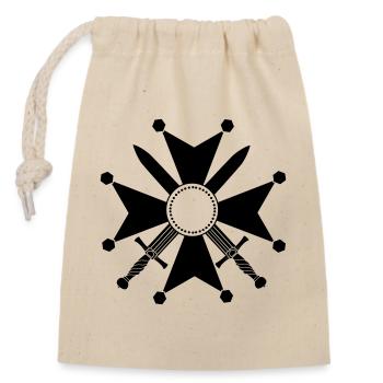 Military cross middle blank - Closable cotton gift bag (14x20cm) - nature - Front