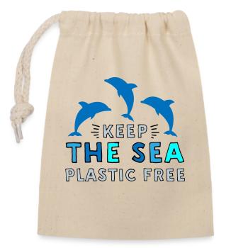 Marine pollution - Closable cotton gift bag (14x20cm) - nature - Front