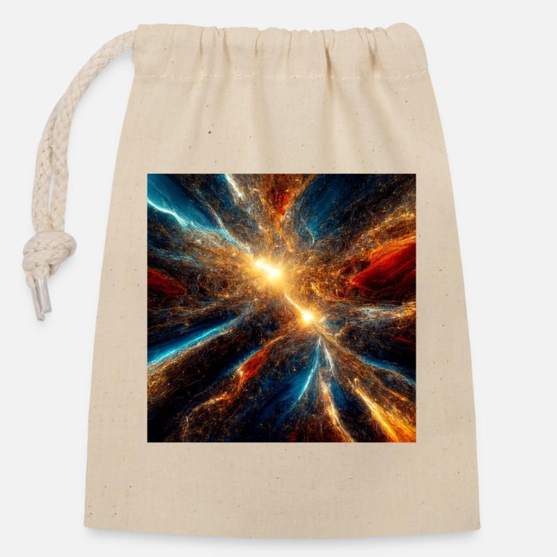 Cosmic Explosion Colors - Closable cotton gift bag (14x20cm) - nature