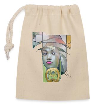 Queen AFRICA - Sac cadeau en coton avec cordon (14 x 20 cm) - nature - Devant