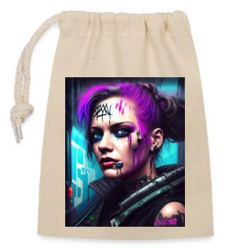 Experience unique graffiti art - Closable cotton gift bag (14x20cm) - nature - Front