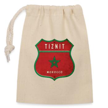 Tiznit Marokko Wappen Flaggen Design - Verschließbarer Geschenkbeutel aus Baumwolle (14x20cm) - Natur - Vorne