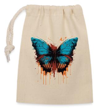 Painted Butterfly - Closable cotton gift bag (14x20cm) - nature - Front