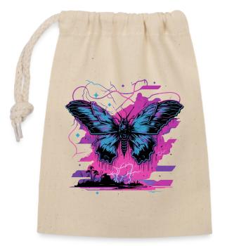 Butterfly Neon Transformation - Closable cotton gift bag (14x20cm) - nature - Front