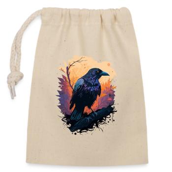 Corbeaux Vie vigilante - Sac cadeau en coton avec cordon (14 x 20 cm) - nature - Devant