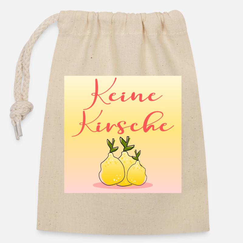 Früchte Zitronen - Kirsche - Verschließbarer Geschenkbeutel aus Baumwolle (14x20cm) - Natur