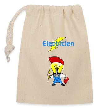 Elektriker - Verschließbarer Geschenkbeutel aus Baumwolle (14x20cm) - Natur - Vorne